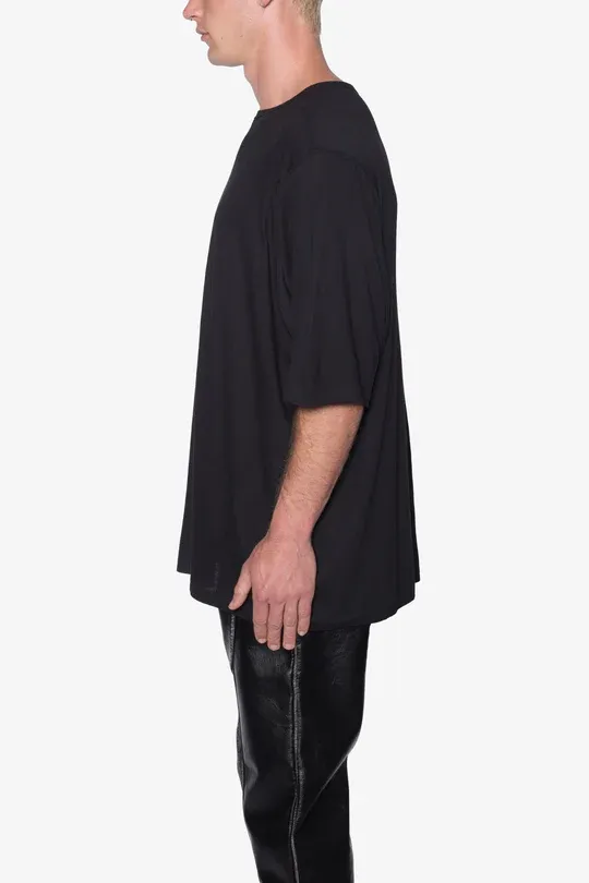 SHEER GAUZE BLACK TEE