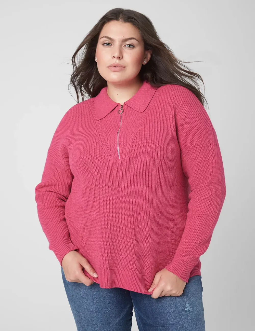 Classic Half-Zip Ribbed Pullover