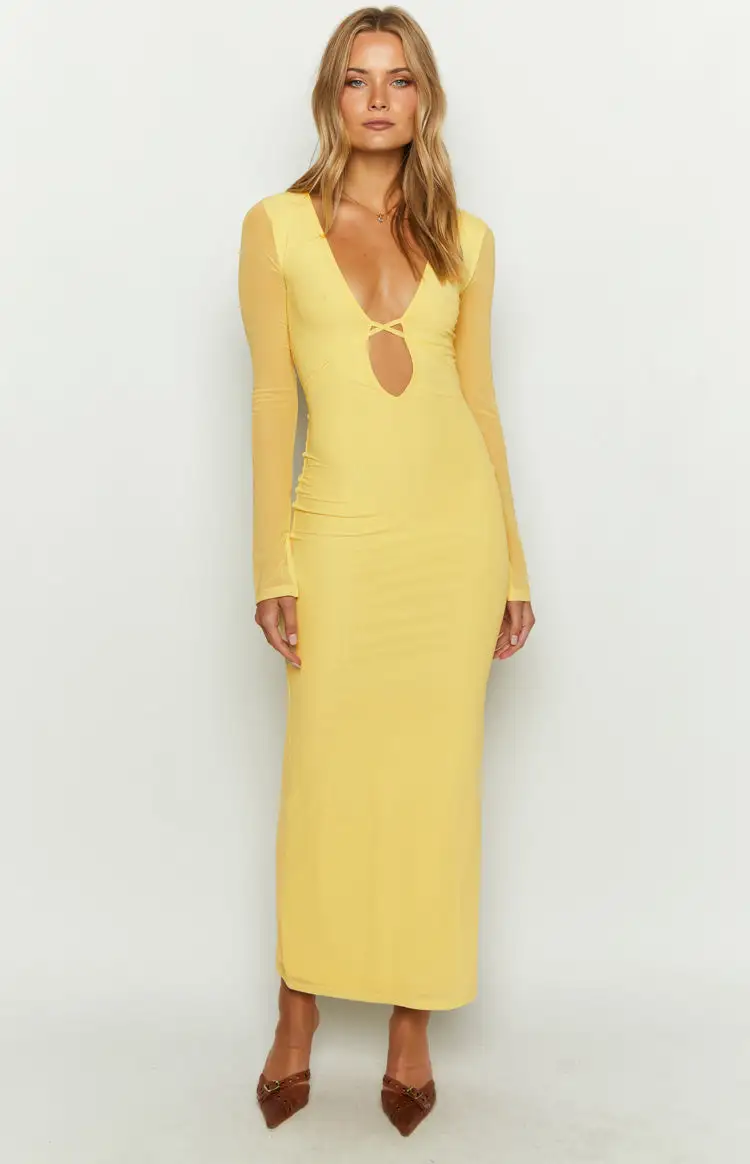 Monni Yellow Maxi Dress