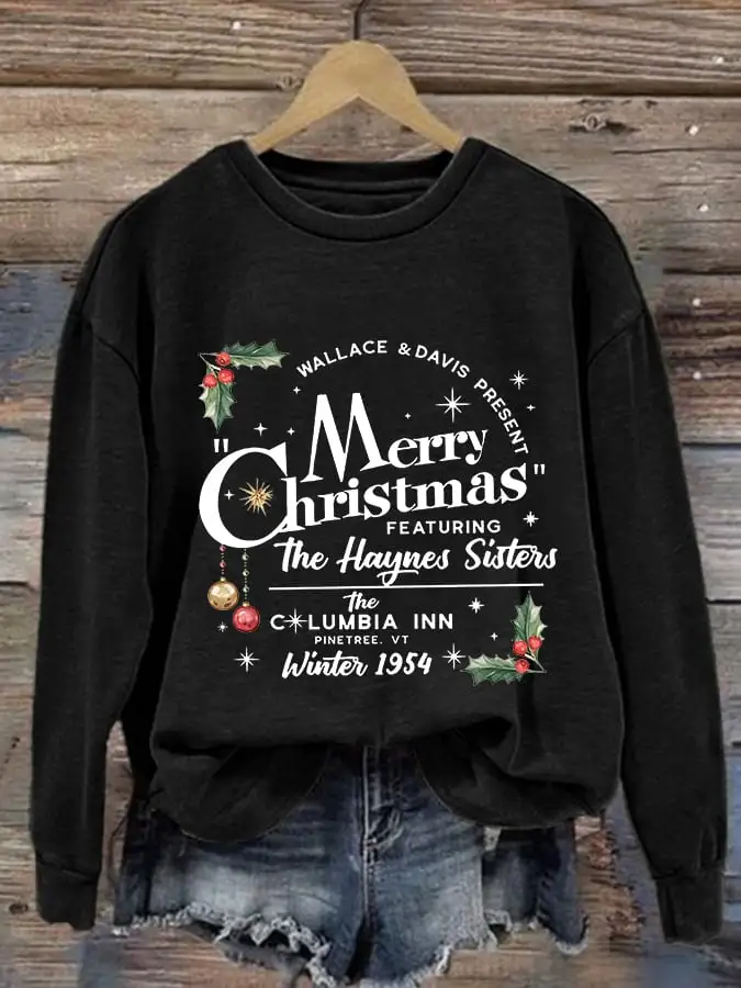 Women'S Merry C hristmas Printed Casual Sweatshirt