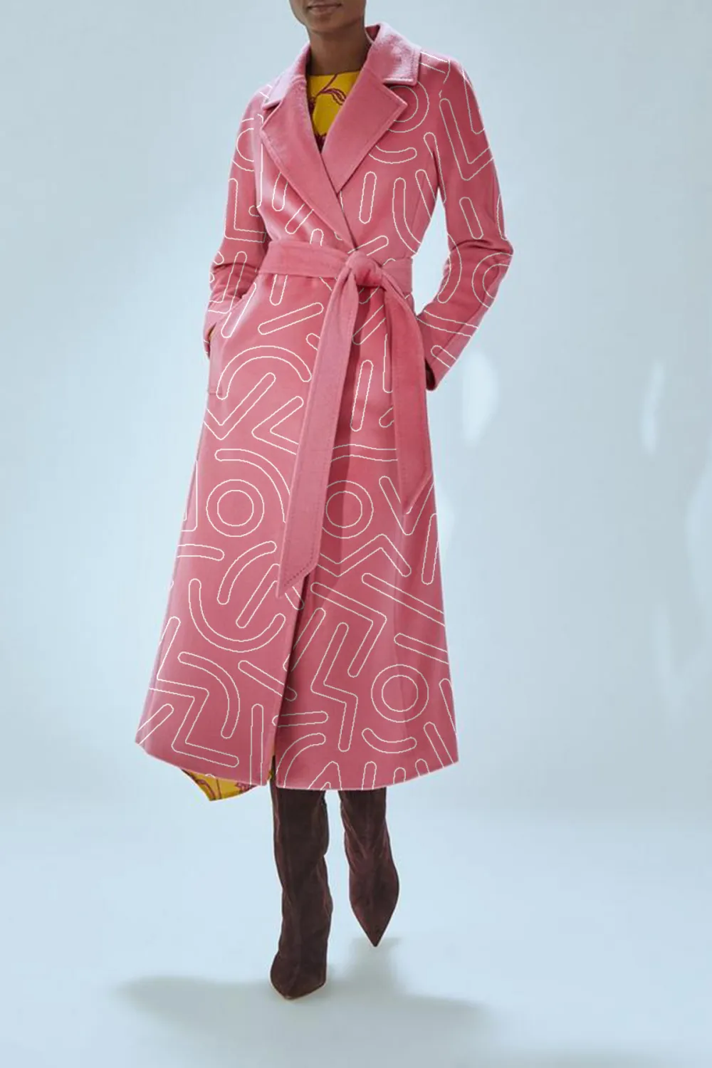 Pink Maxi Wool Coat