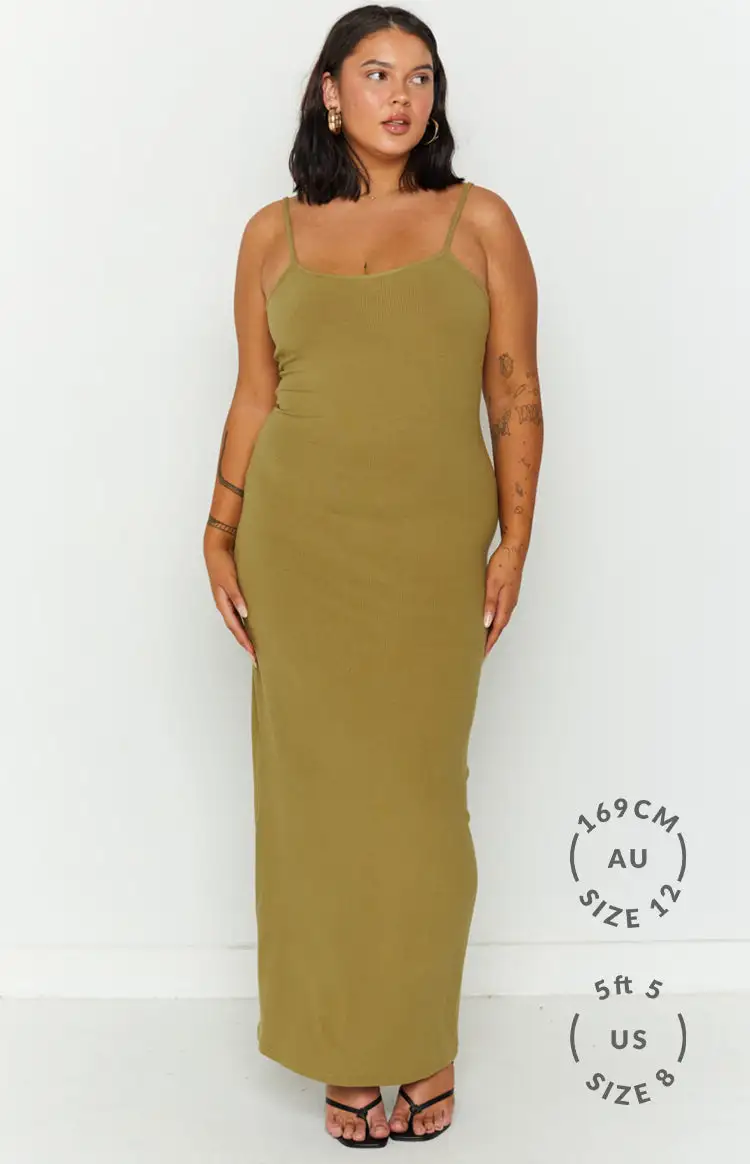 Melrose Khaki Maxi Dress