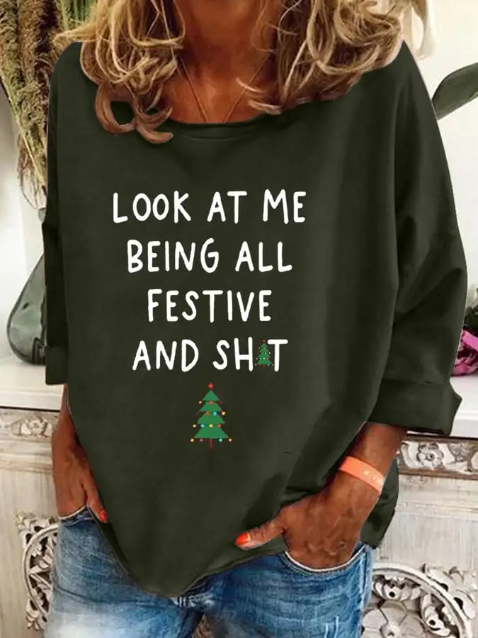 Women'S Christmas Printed Casual Sweatshirt