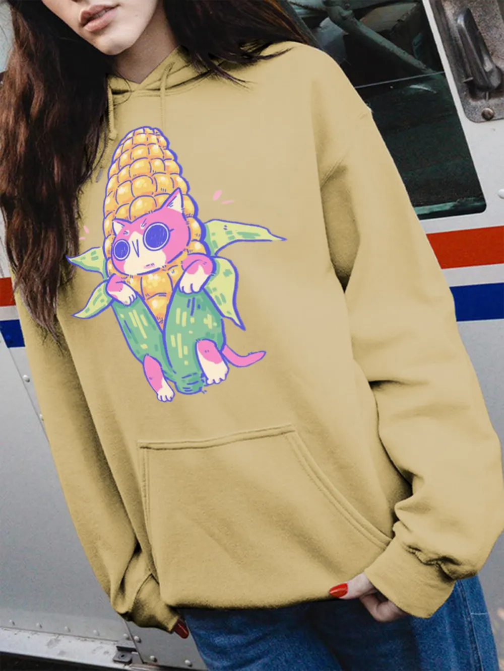 LETS GO EAT PATTERN HOODIE