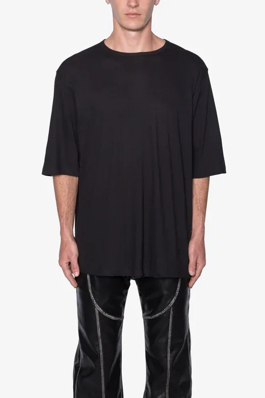 SHEER GAUZE BLACK TEE