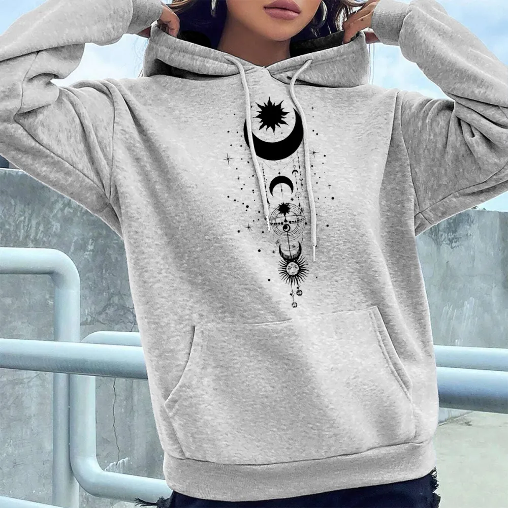 THE MOON PATTERN PRINTED HOODIE