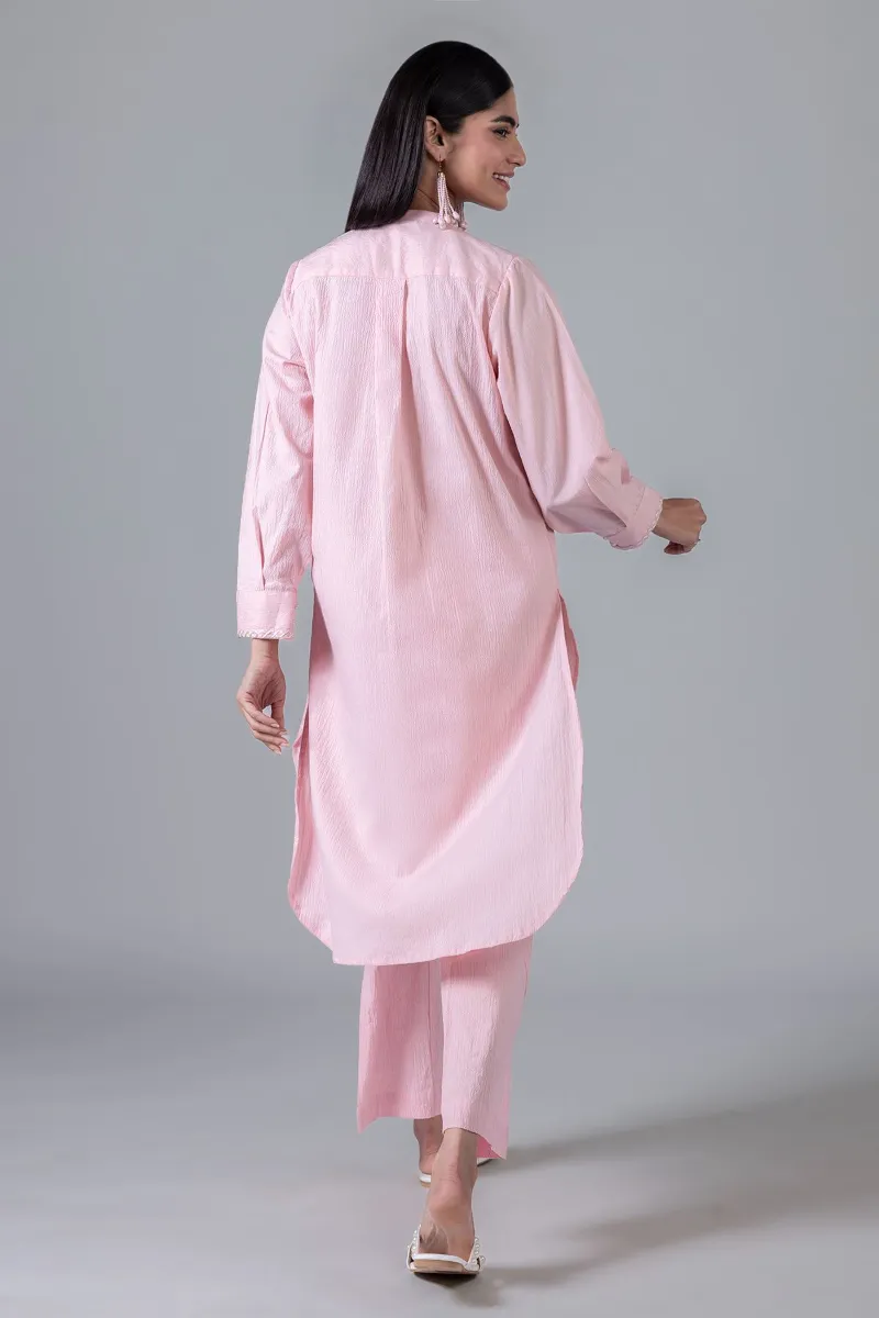 2 Piece Kurta | Embroidered & Pants Dark Pink