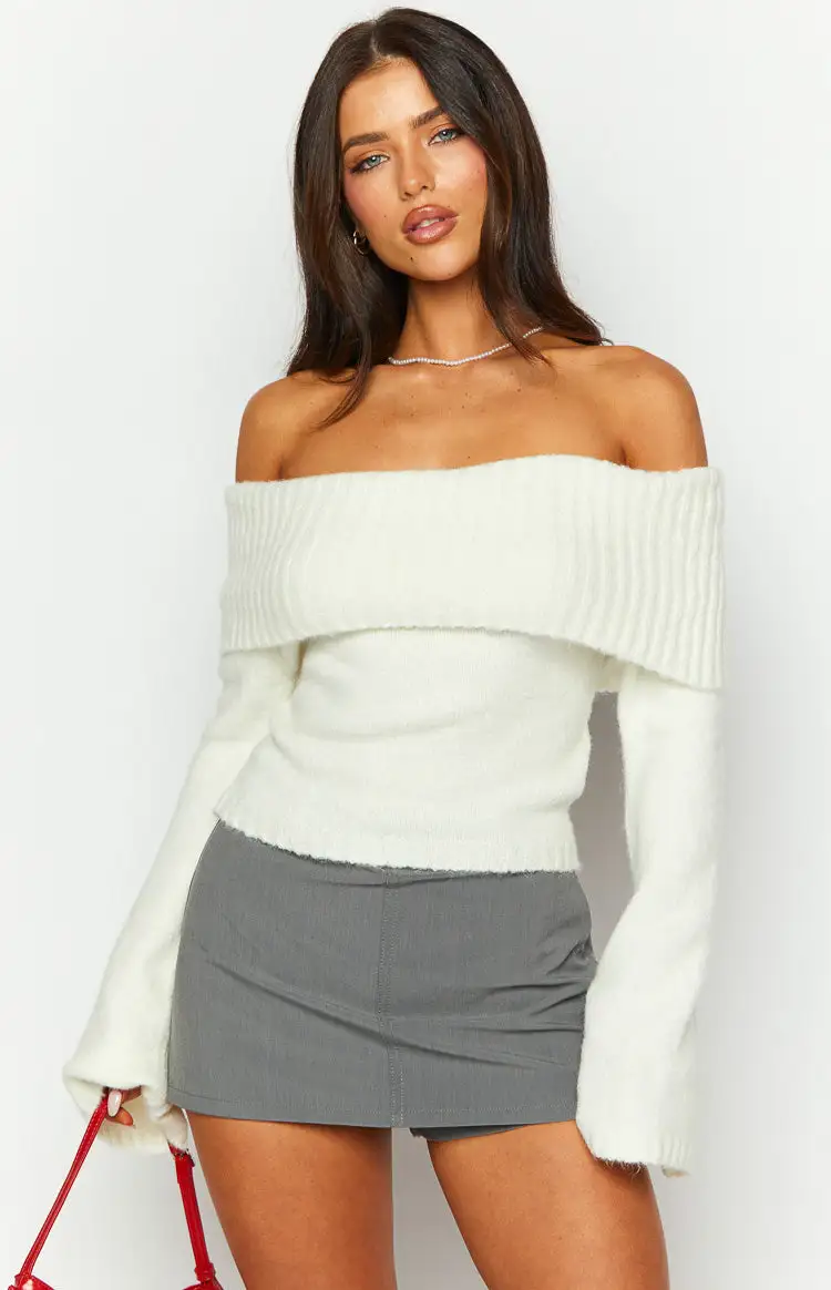 Joey Cream Off Shoulder Sweater