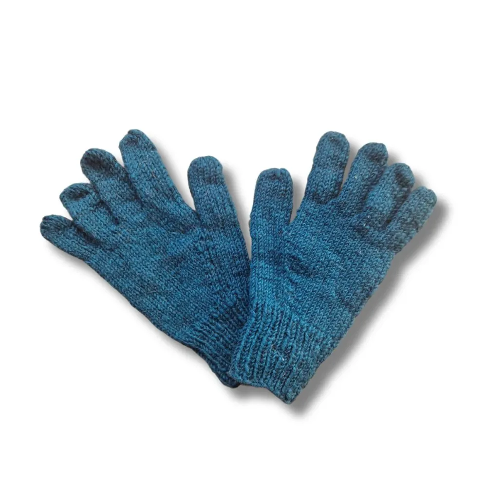 Simple Hand Knitted Wool Gloves