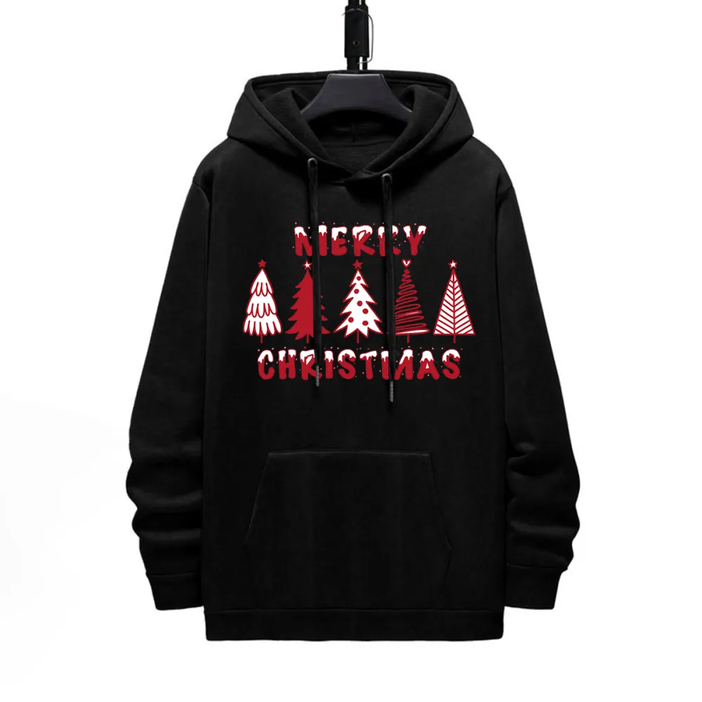 CHRISTMAS TREES DESIGNED PATTERN PRINTED HOODIE