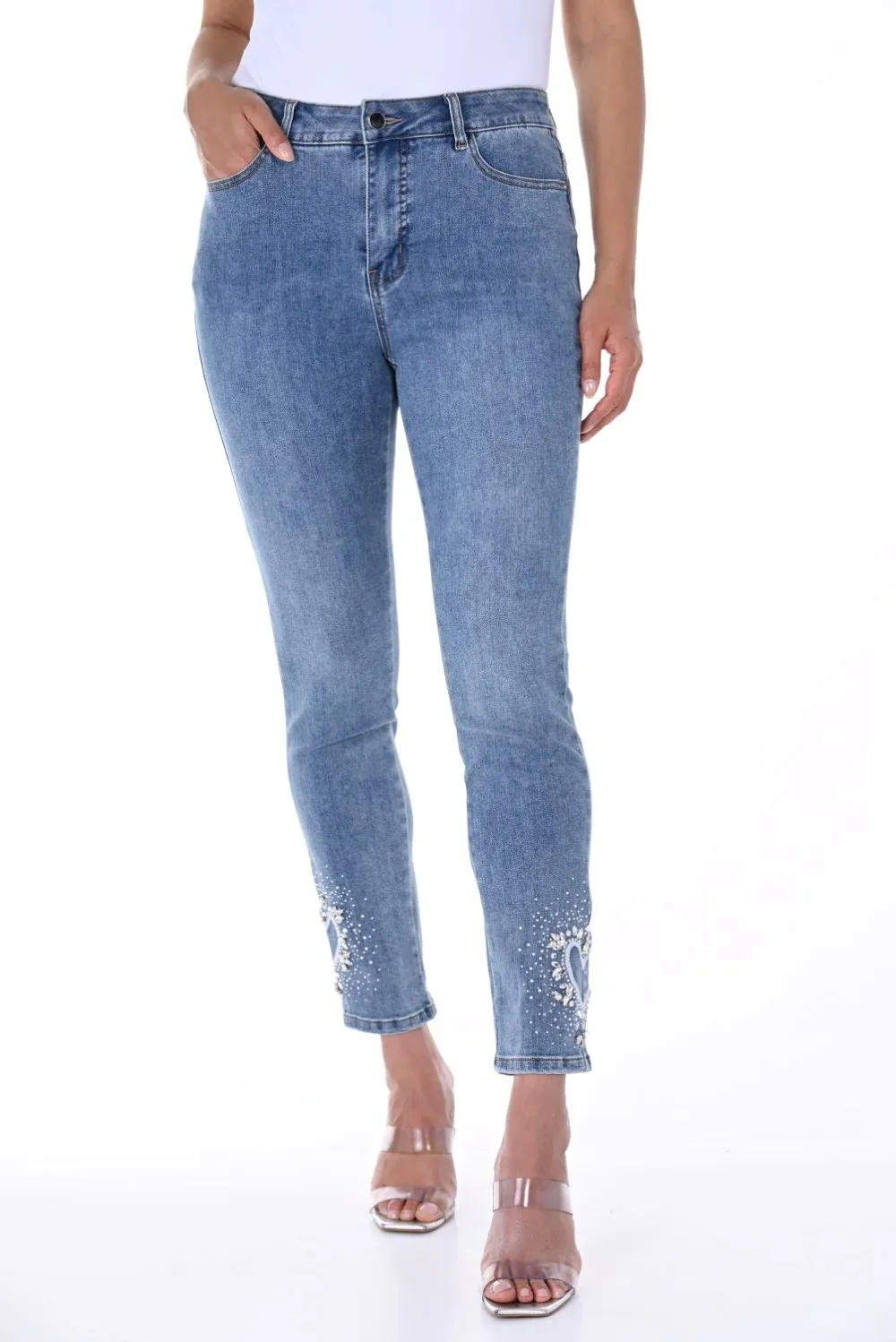 Pant Woven Heart Denim Blue