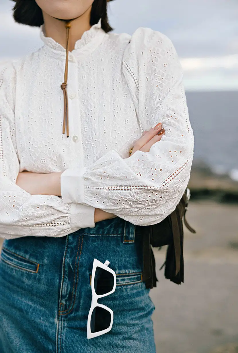 Tilly Cotton Blouse - Ivory