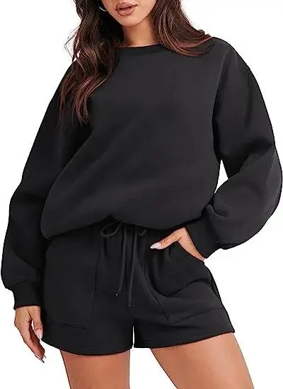 2 Piece Sweatshirt & Shorts Lounge Set