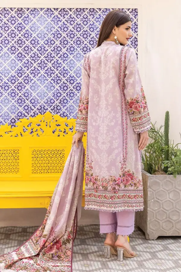 3 Piece Kurta Embroidered | Dupatta& Bottom & Tops | Color Pink