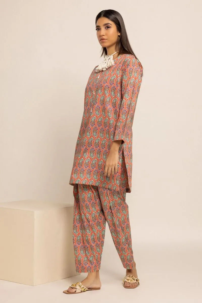 2 Piece | Kurta & Pants | Color Brown