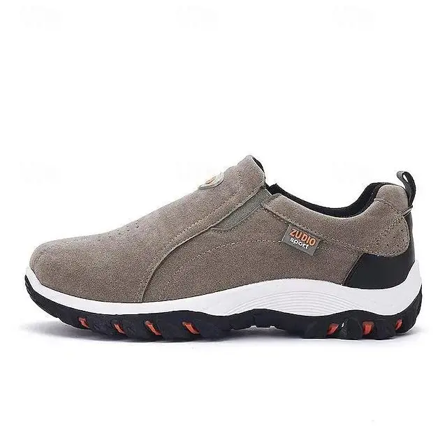 Men's Canvas Slip-On Outdoor Hiking Shoes – Non-Slip Lightweight Trail Shoes for Walking and Climbing