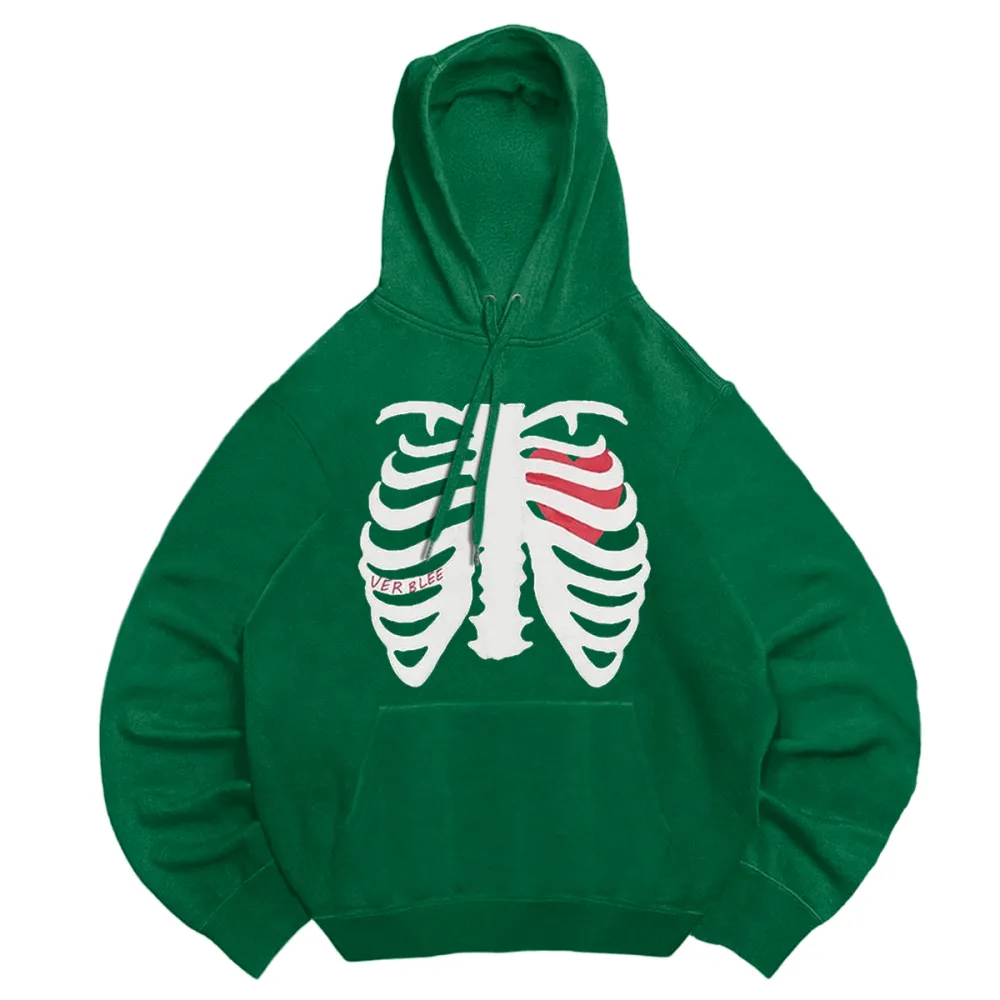 skeleton heart hooded sweatshirt