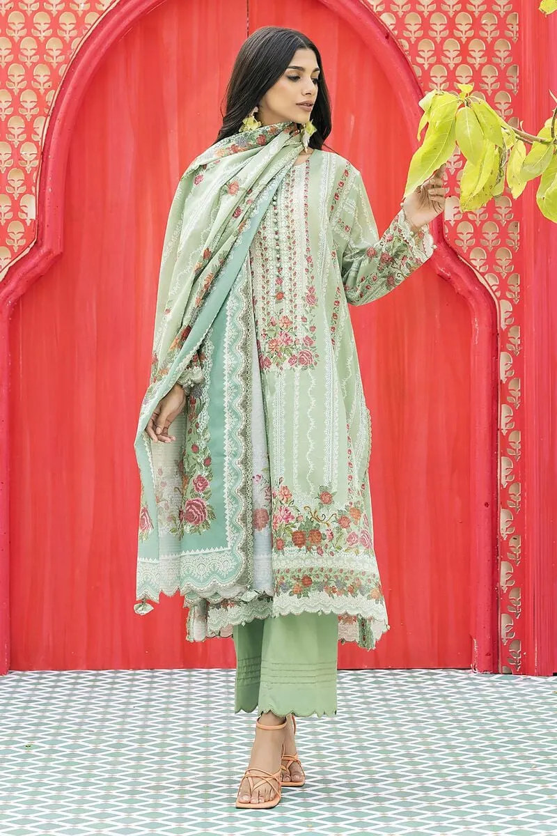 3 Piece Kurta Embroidered | Dupatta& Bottom & Tops | Color Tender green