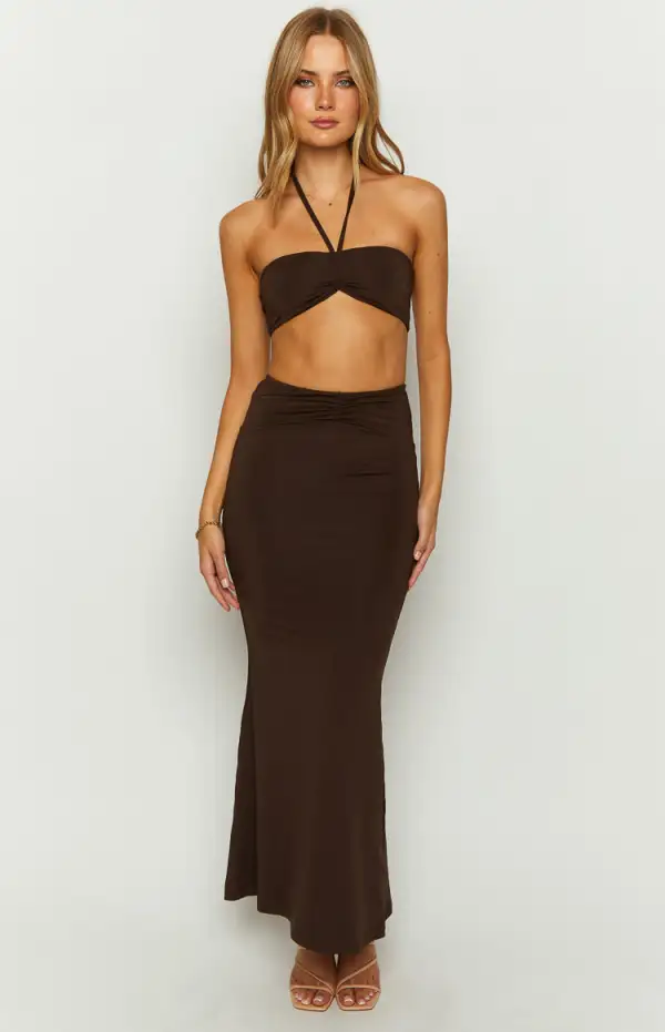 Haylo Chocolate Maxi Skirt