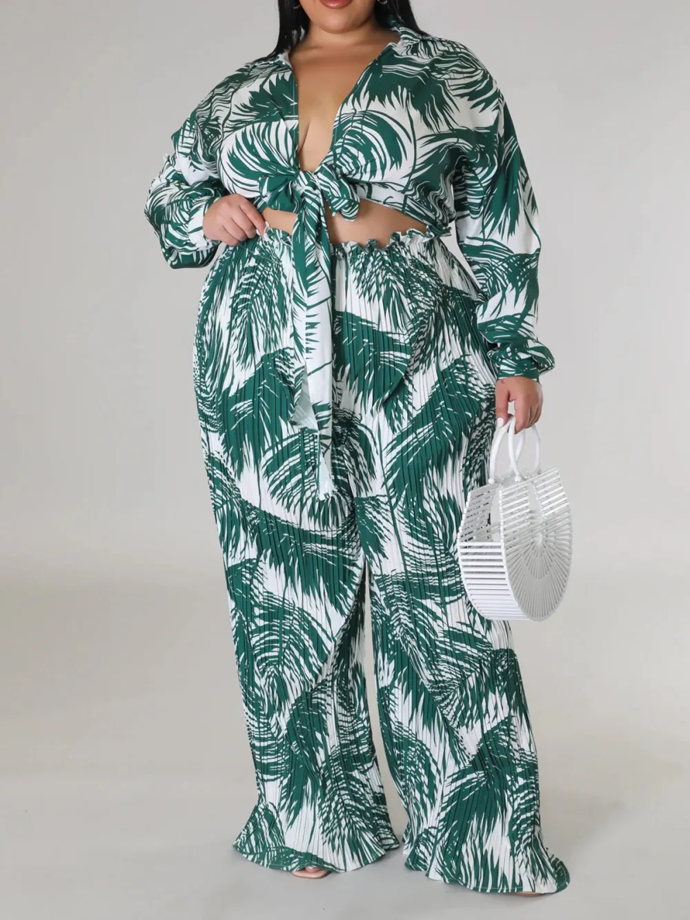 Women'S Stylish Tropical Print Pantsuit