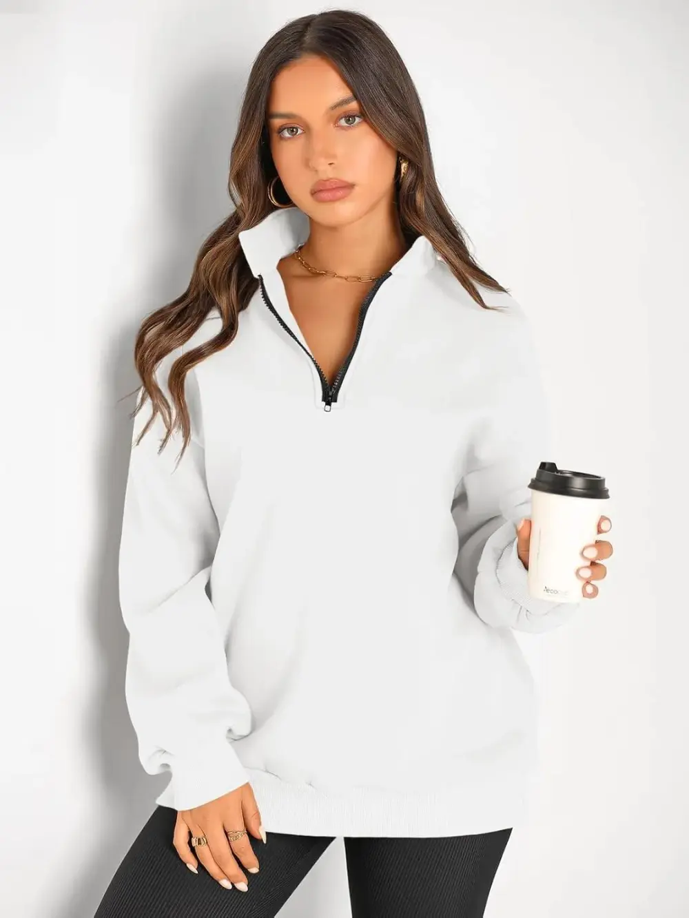 Oversized Sweatshirts Half Zip Pullover Long Sleeve