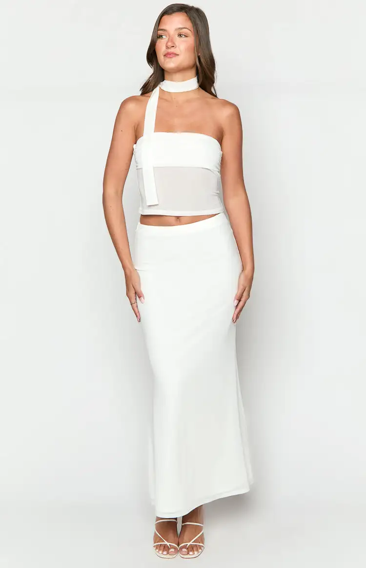 Luna White Maxi Skirt