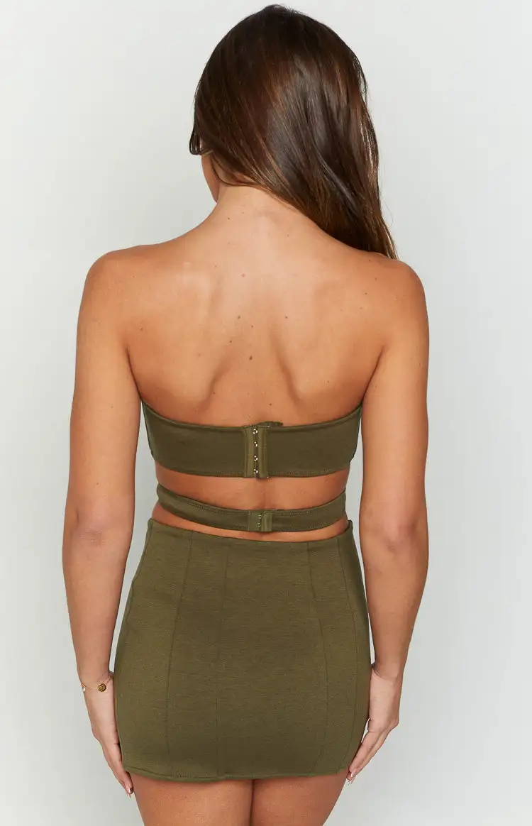 Emerson Green Strapless Crop Top