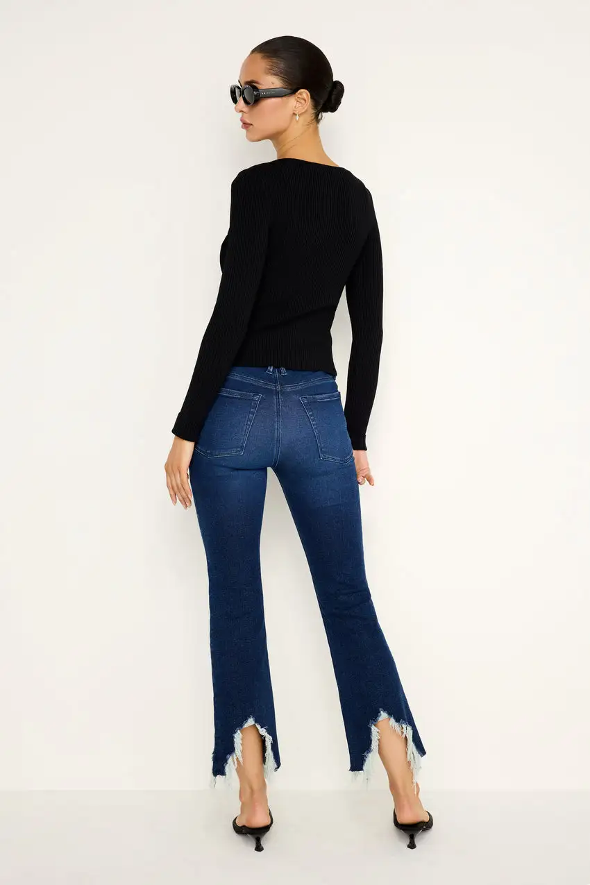 GOOD LEGS CROPPED MINI BOOT JEANS