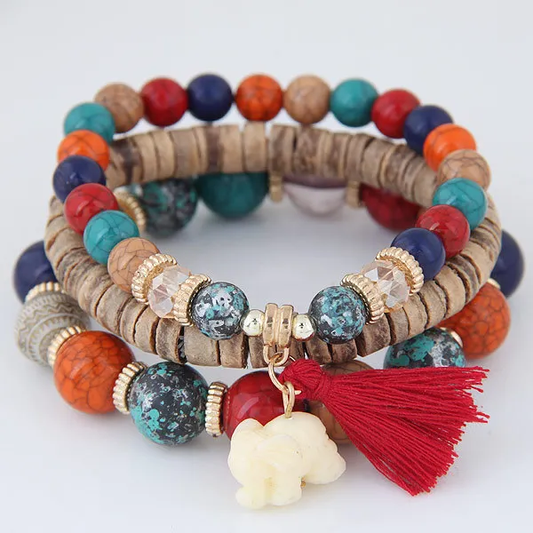 Beaded Boho Tassel Bracelet