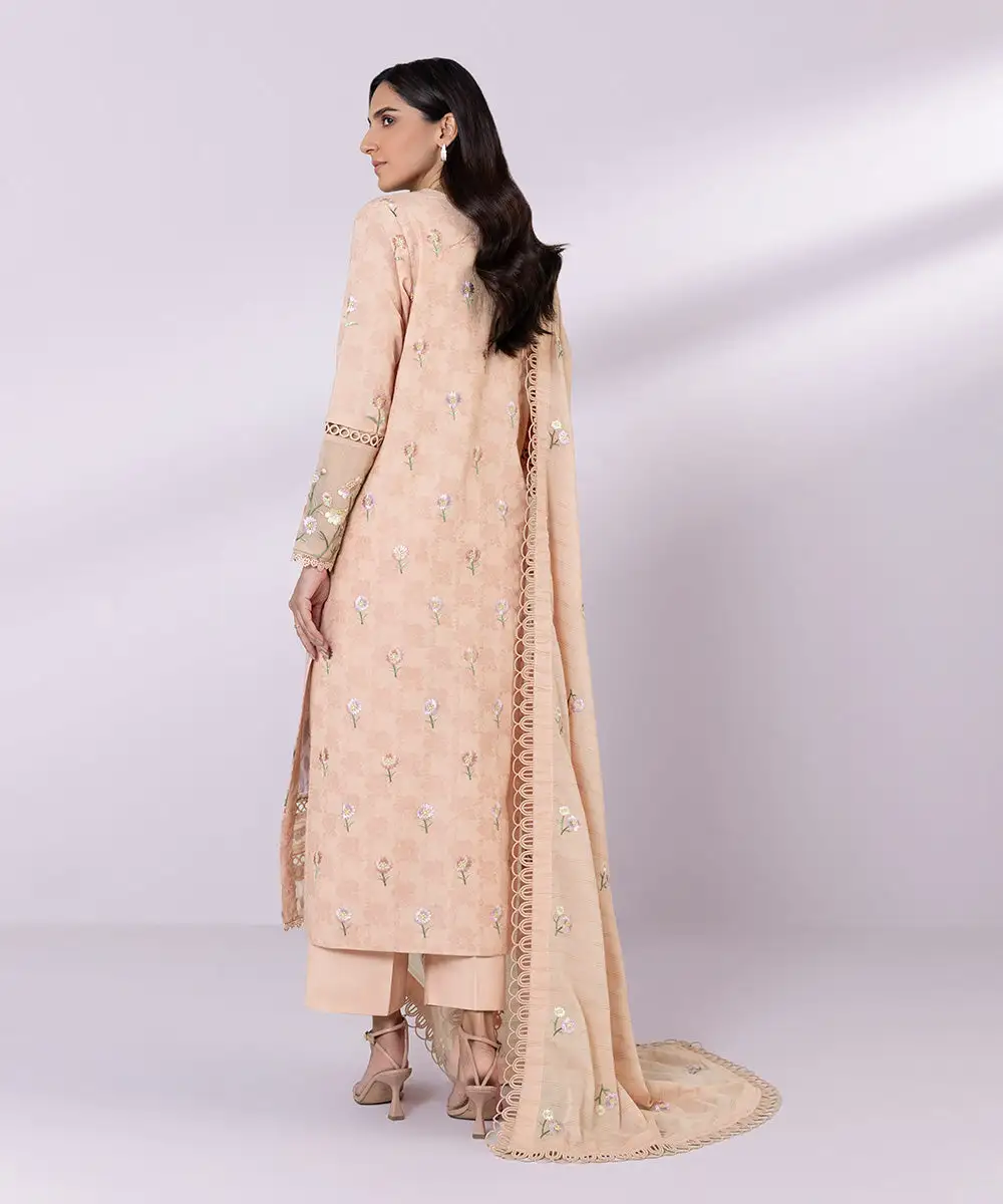 3 Piece - Embroidered Jacquard Suit