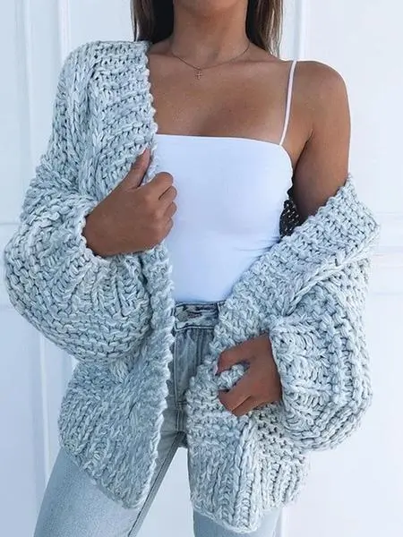 Women's Cardigans Knit Long Sleeve Loose Sweater Cardigan(⚡Clearance Sale)