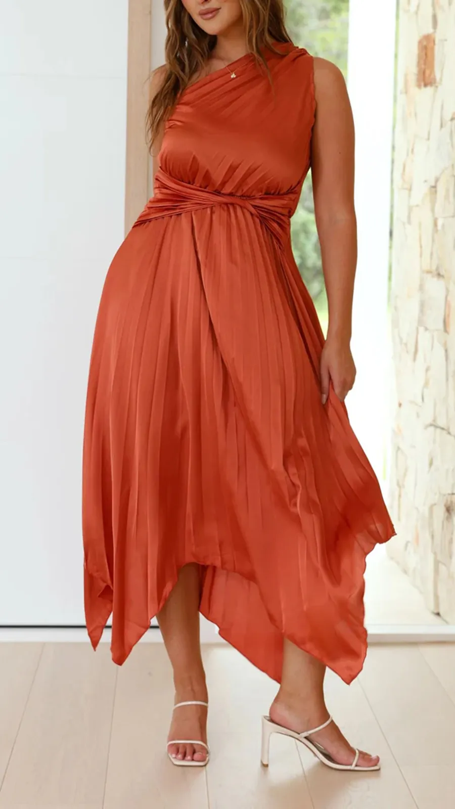 Cali One Shoulder Midi Dress