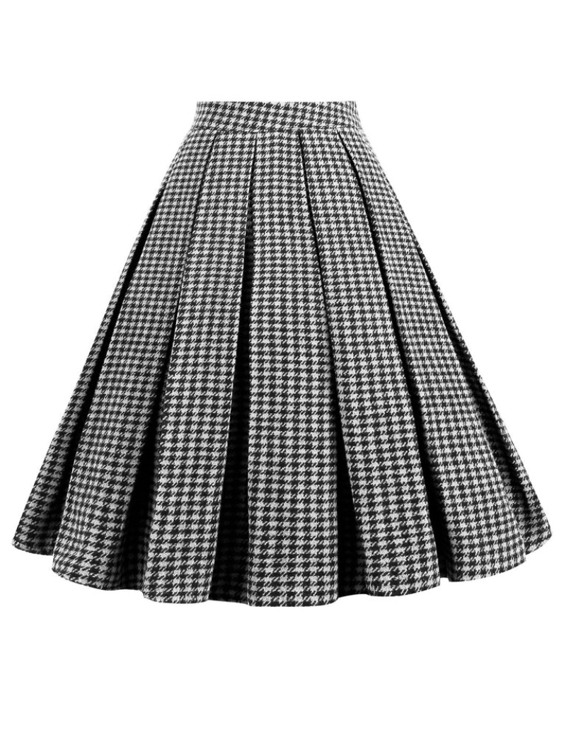 DARK BLUE GRAY 1960S SOLID UMBRELLA SKIRT