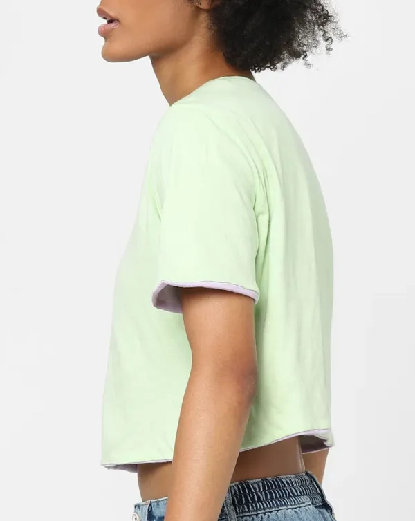 Green Reversible Cropped T-shirt