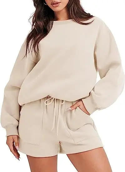 2 Piece Sweatshirt & Shorts Lounge Set