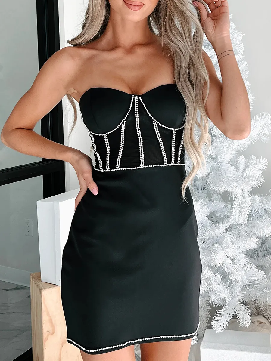 Black strapless dress