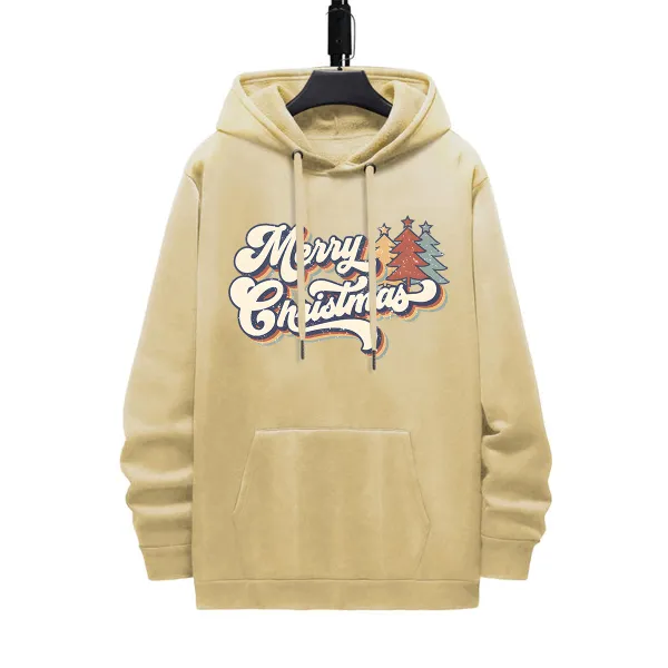 MERRY CHRISTMAS PATTERN PRINTED HOODIE