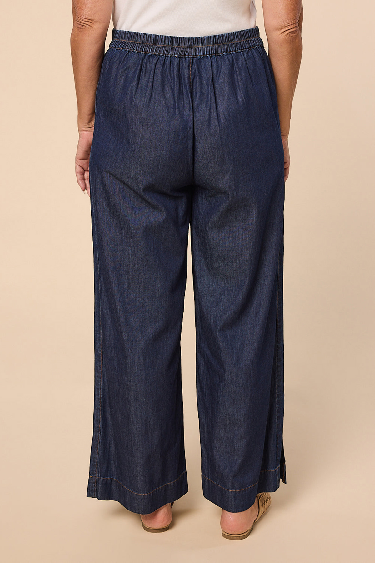 Camille Chambray Pant in Dark Wash