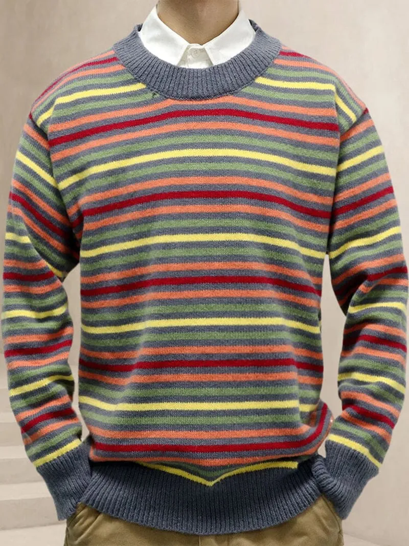 Casual Colorful Striped Sweater