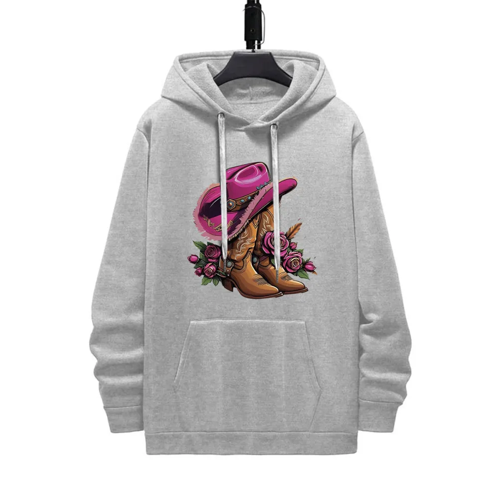 OWBOYS FLOWERS N BOOT PATTERN PRINTED HOODIE