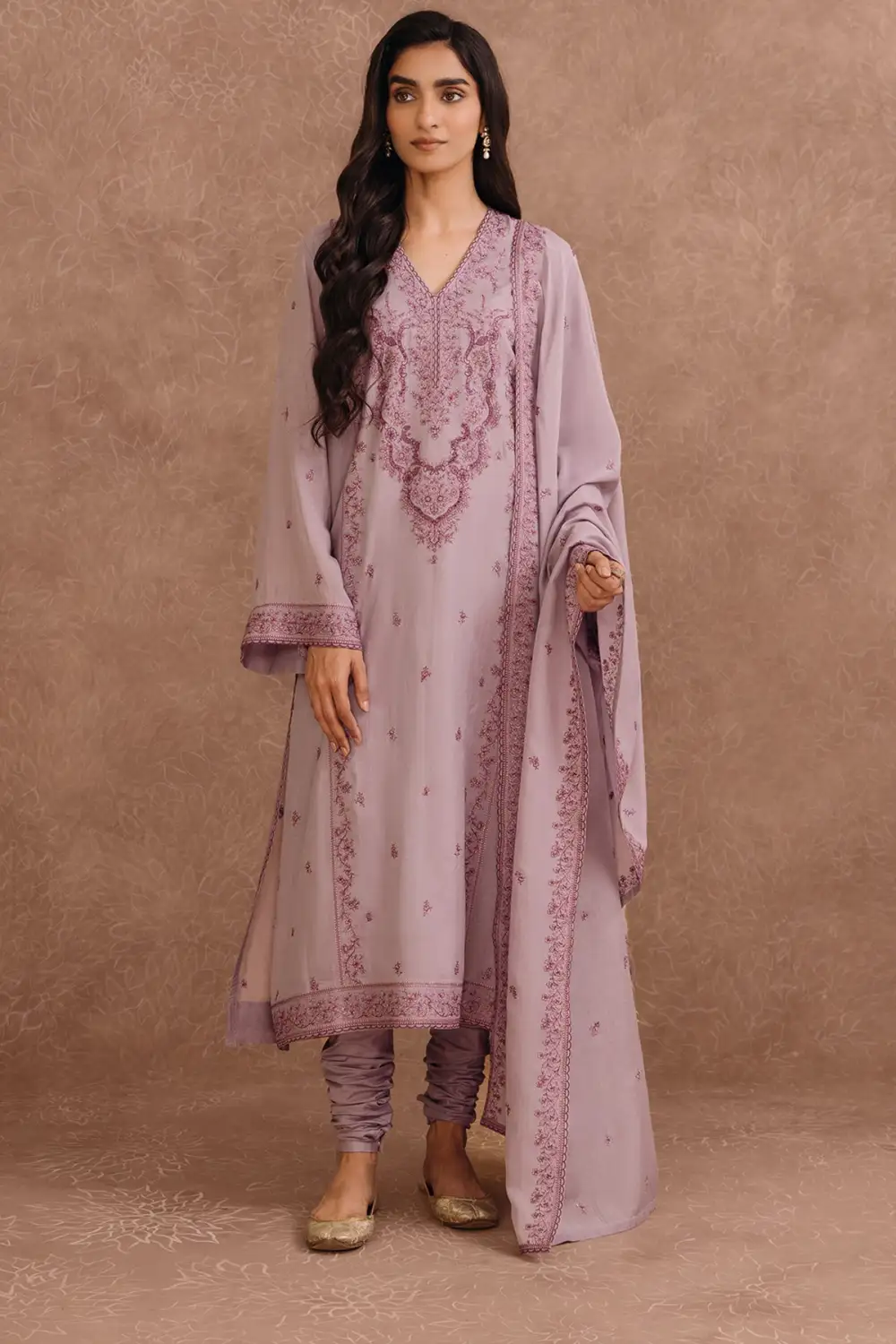 4 Pcs Embroidered Kara Cotton Suit