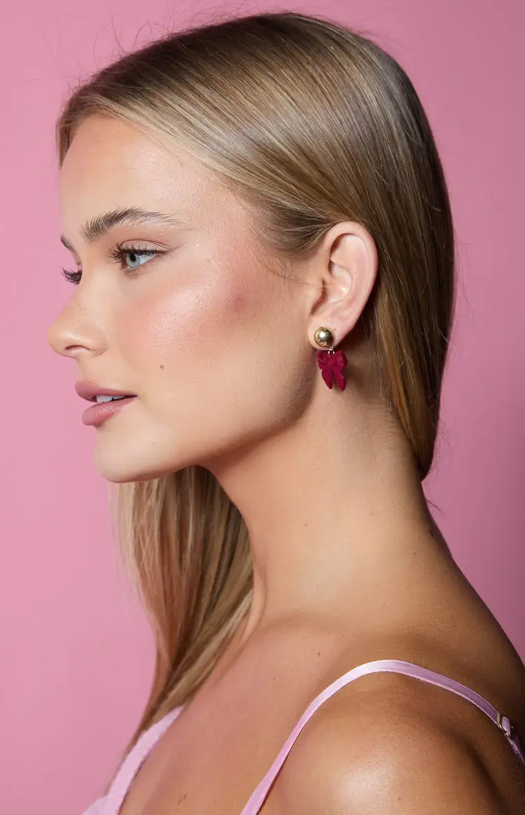 Isibel Red Bow Earrings (FREE over $110)