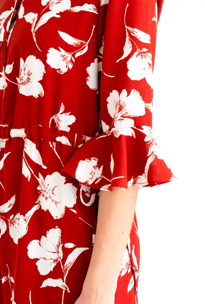 Celina Dress - Red Floral