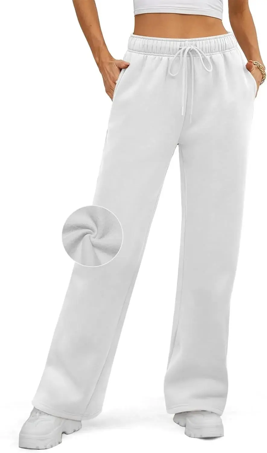 Baggy Sweatpant Fleece Lined Straight Leg Pants