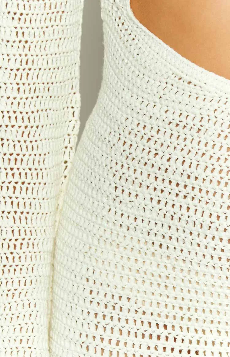 Hillary White Knit Mini Dress