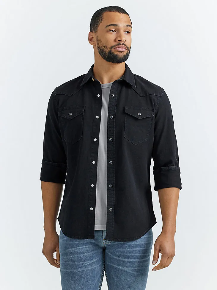 MEN'S COWBOY WASH DENIM SHIRT IN ECRU CREAM