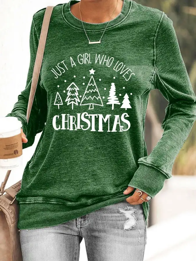 Women's Just A Girl Who Loves Christmas Sweatshirt