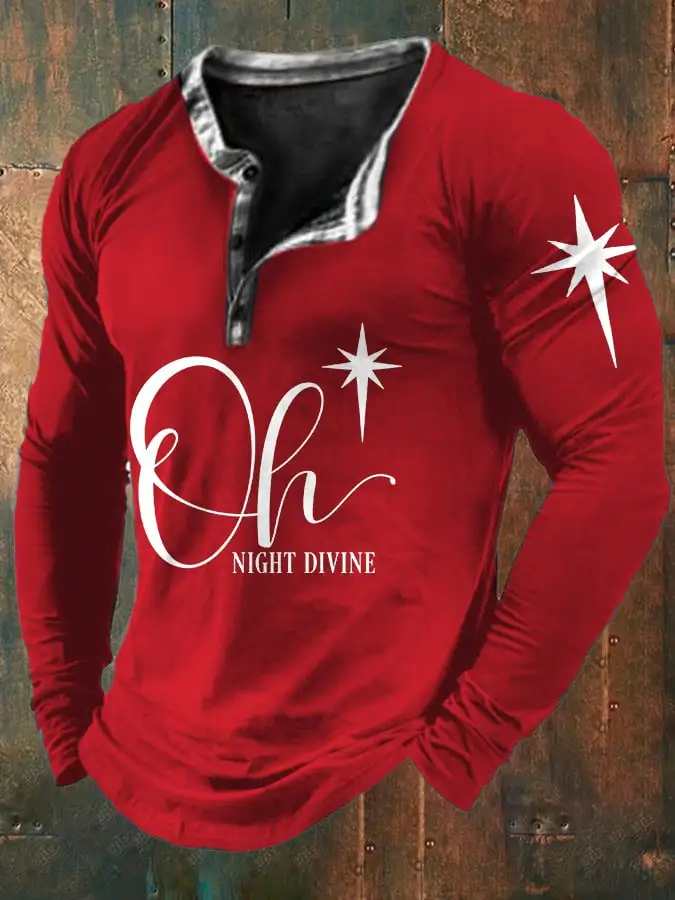 Men's  Oh Night Divine Print Long-Sleeve T-Shirt