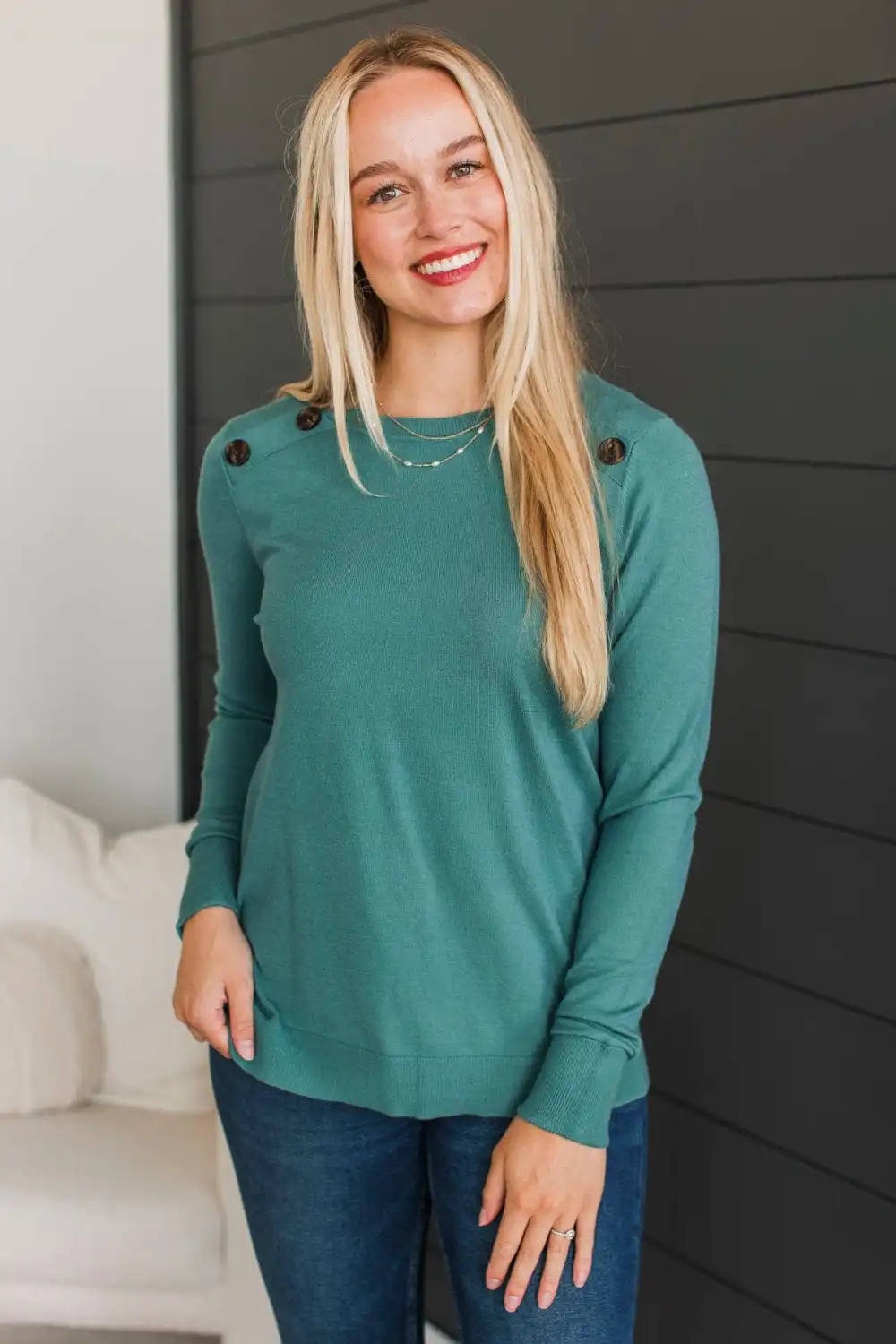 Stay Cozy Knit Sweater- Dusty Jade