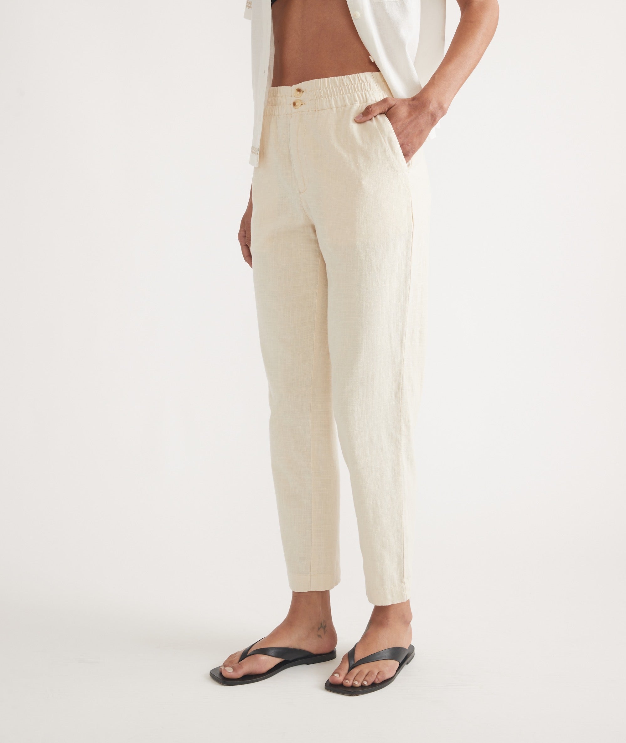 White Cropped Trousers